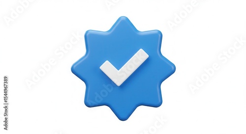 3d graphic of a tick sign on a white background, meta icon, verify icon
