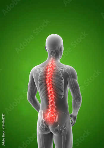 Painful human body anatomy with 3D rendered illustrations of a painful neck and shoulder