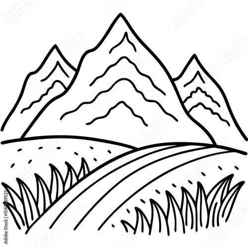 Sketchy Mountain Landscape