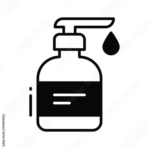 A visually appealing glyph icon of liquid soap dispenser