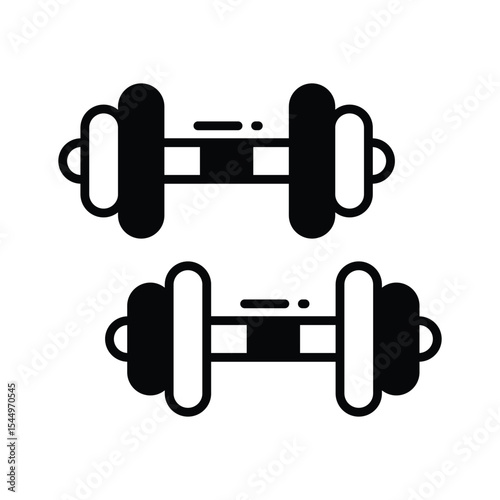 Check out this glyph icon of dumbbells for physical fitness