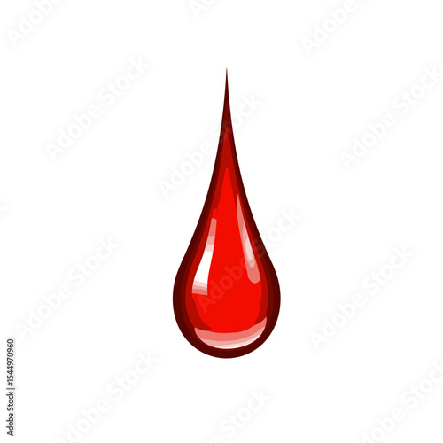 Single Drop of Blood: Medical, Health, and Warning Symbol