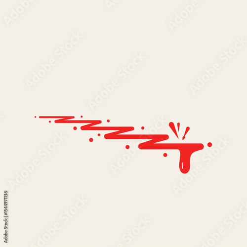 Abstract Blood Splatter Trail: Graphic Design Element