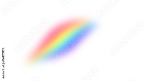 Transparent Background Soft Blurry Rainbow Light Streak


