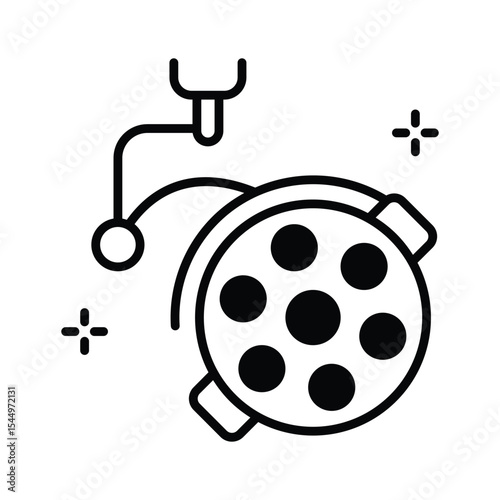 A modern glyph style icon of surgical light equipment