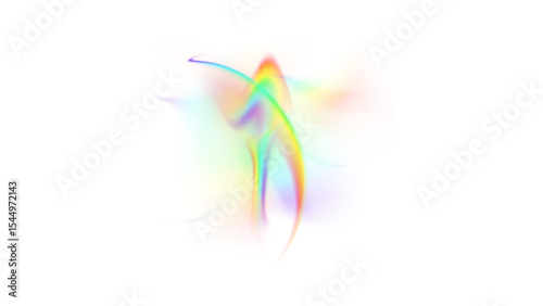 Transparent Background Abstract Rainbow Smoke Swirl

