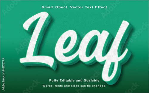 Leaf 3d modern text effect.