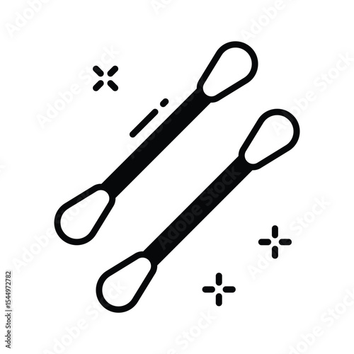 A well crafted glyph icon for cotton swabs