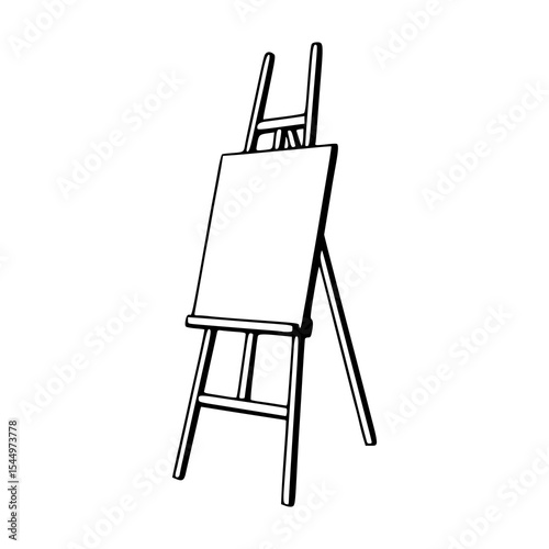 blank art easel with canvas vector