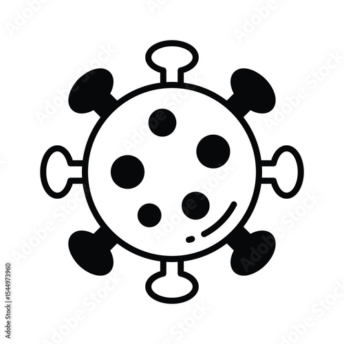 Grab this glyph icon of virus with molecular detail