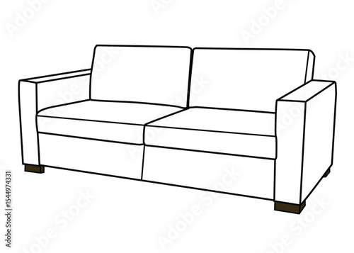 Line room art Sofa vector illustration design
