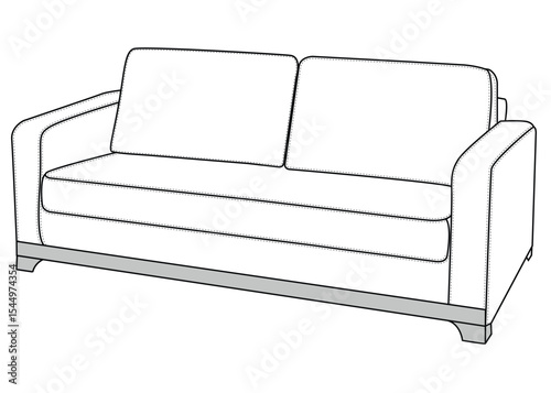 Line room art Sofa vector illustration design