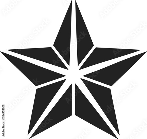 black and white star