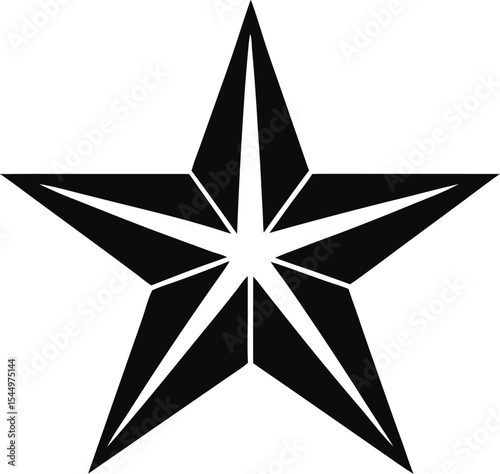 silver star isolated on white
