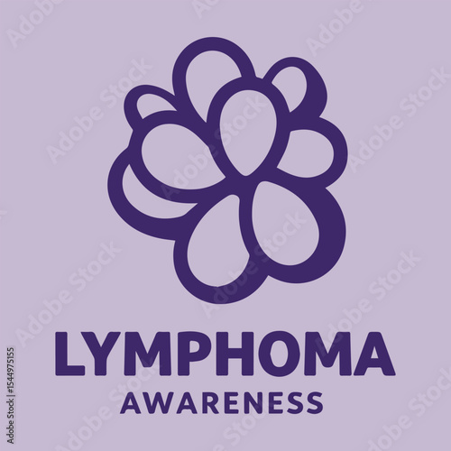 World Lymphoma Awareness Day vector design featuring purple ribbon, hands holding ribbon, and medical icons. Perfect for cancer awareness, social media posts, and healthcare campaigns.
