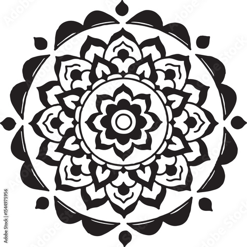 Silhouette Mandala Design Vector Art 