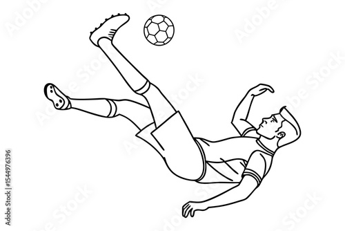 Soccer Bicycle Kick Goal Illustration