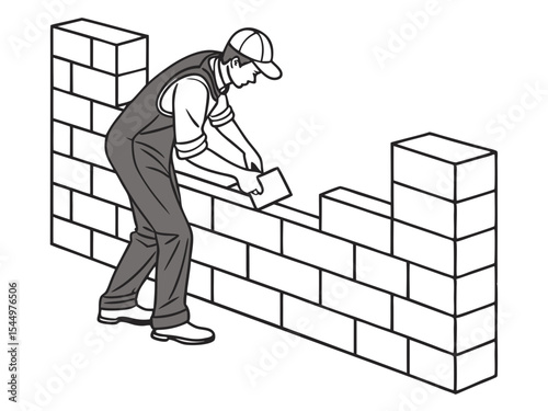 Mason Building Wall Drawing
