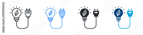Renewable Energy Icon Set Multiple Style. Design In Outline, Blue, Glyph, Dual Tone