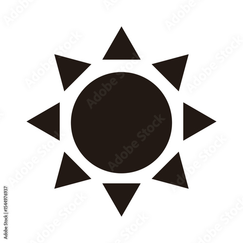 シンプルな太陽のアイコン（モノクロ）