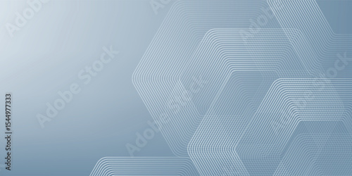 Abstract hexagon lines on gray background. Geometric stripe line art design for poster, brochure, cover, website, banner.