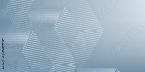 Abstract hexagon lines on gray background. Geometric stripe line art design for poster, brochure, cover, website, banner.