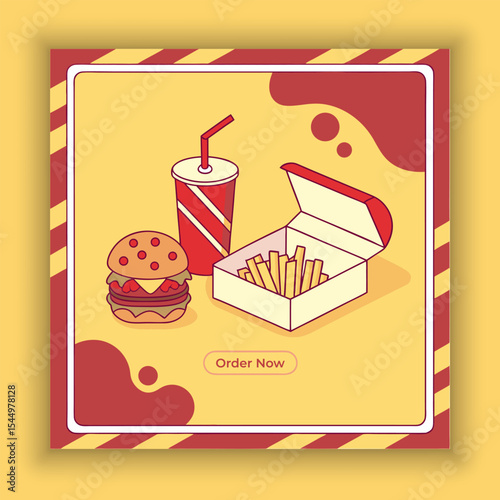 Hand drawn burger illustration