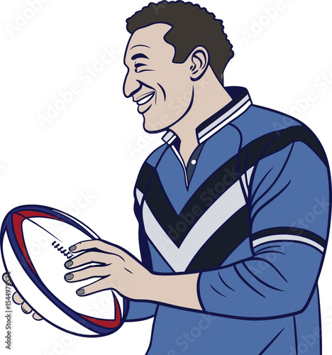 American football player and man holding baseball bat and ball illustration with people and sport elements