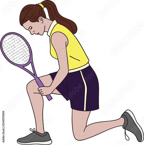 Girl playing tennis with a racket on a sunny day