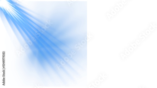 Transparent background bright blue light rays or sunbeams, perfect for ethereal effects and dazzling designs.
