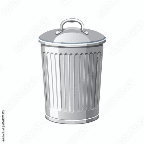 Trash Can Icon: A metal trash can icon with a lid, standing ready to collect refuse in any modern and minimalist environment.