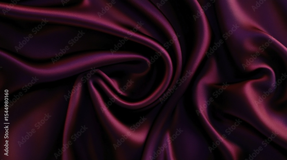 Obraz premium Dark purple satin fabric with smooth, flowing folds creating a luxurious and elegant texture.