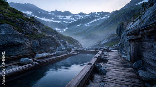 wilight Soak in a Cliffside Hot Spring Overlook