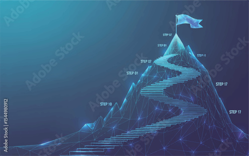 Digital Illustration Reaching the Summit - A Path to Success