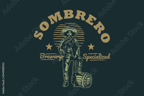 Smoking farmer man latin old retro vintage illustration poster template design vector  tshirt design ready to print 