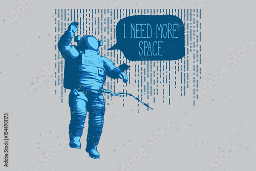 vector Astronaut Space illustration Men's T-Shirt design