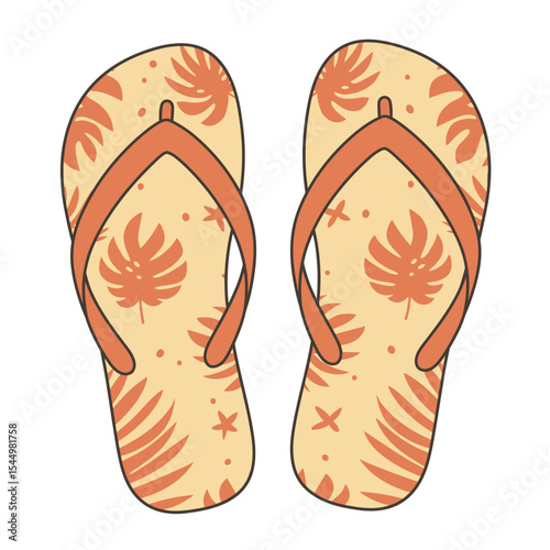 Vector of a pair of colorful summer flip flops