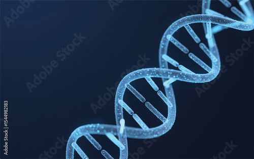 Glowing DNA Double Helix A Digital Illustration