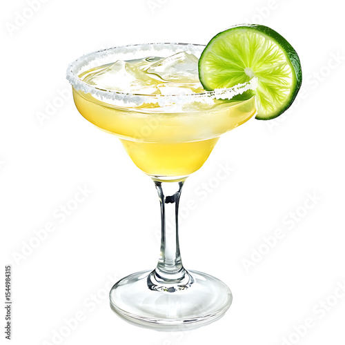 Wallpaper Mural Refreshing Margarita with Ice and Lime Garnish in a Salt-Rimmed Glass Torontodigital.ca