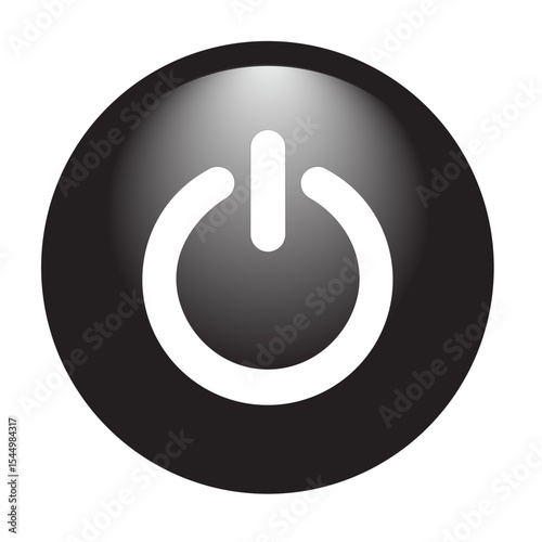 power icon on metal internet button