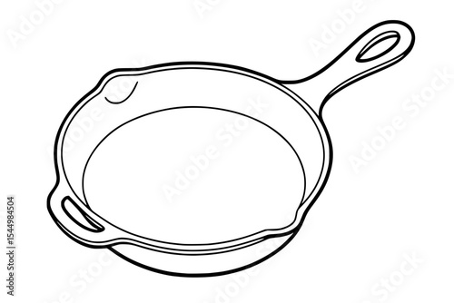 Vector Illustration of Cast Iron Skillet