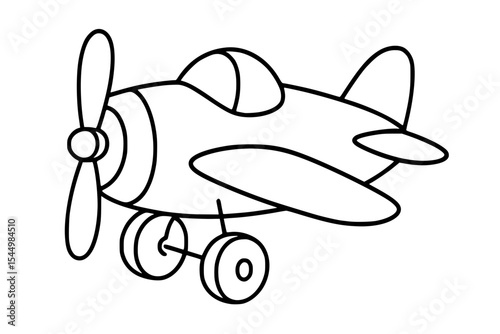 Vector Illustration of Toy Airplane with Propeller