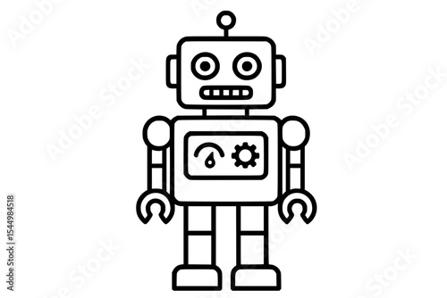 Vector Illustration of a Retro Toy Robot