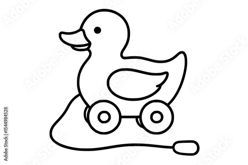 Vector Pull-Along Duck Toy – Cute Minimalist Design