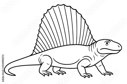 Dimetrodon Vector Illustration with Sail Back