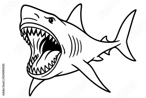 Megalodon Shark Vector Illustration