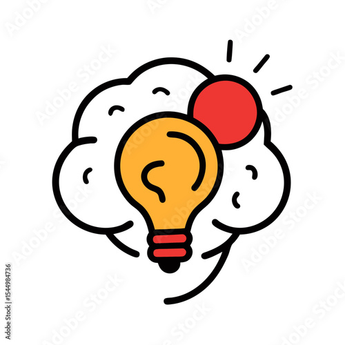 critical thinking icon doodle style vector art illustration.