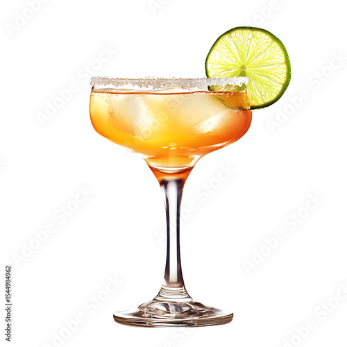 Wallpaper Mural A refreshing cocktail in a stemmed glass, garnished with a lime slice and a sugared rim. Torontodigital.ca