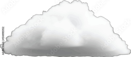 Fluffy White Cumulus Cloud Illustration Perfect for Weather, Nature, or Design Projects