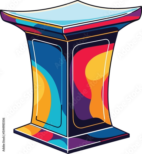 Abstract Colorful Pedestal Modern Vector Illustration